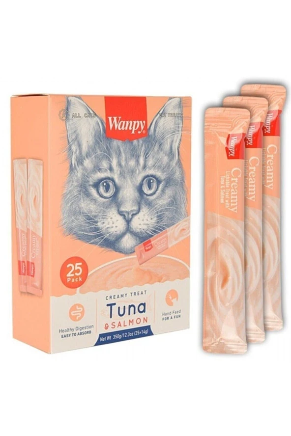 Wanpy Ton Balığı Ve Somonlu Sıvı Kedi Ödülü 25x14 gr ürün görseli 1