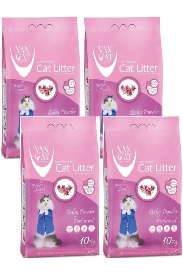 Van Cat Baby Powder Parfümlü Kedi Kumu 10 Kg 4 Adet ürün görseli 1
