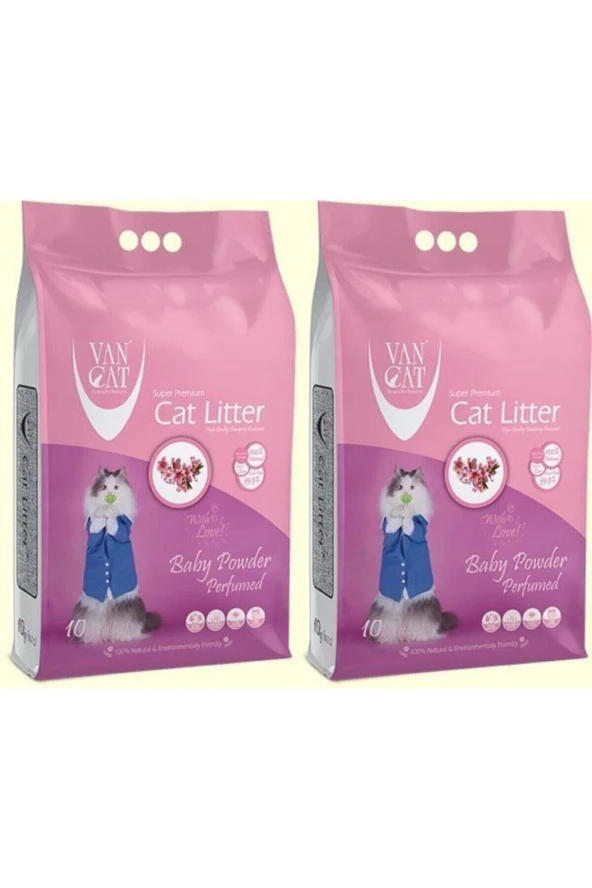 Van Cat Bebek Pudralı Ince Taneli Kedi Kumu 10 Kg X2 Adet Toplam 20 Kg ürün görseli 1