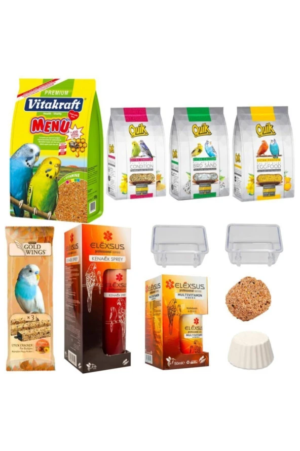 Premium Muhabbet Kuşu Besin Ve Sağlık Seti 11 Parça ürün görseli 1