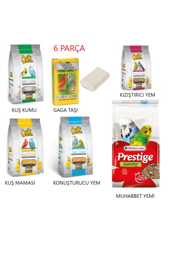 Quik Kuş Yem Mineral Seti Kızıştırıcı Konuşturucu Gaga Taşı 6 Parça ürün görseli 1