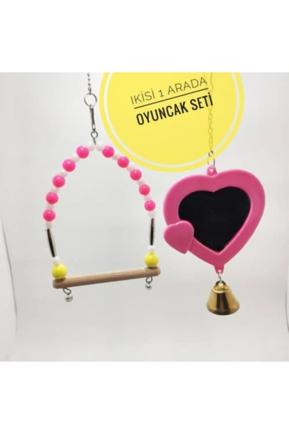 Muhabbet Kuş Salıncagı , Kuş Oyuncagı , Kuş Eğitim, Aynalı Kuş Oyuncağı ürün görseli 1