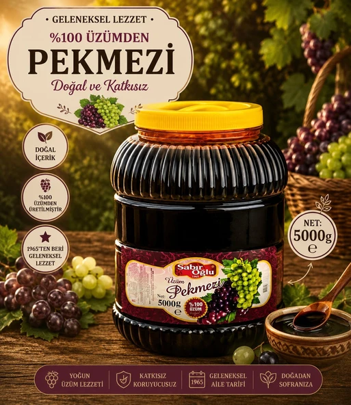SABIROĞLU ÜZÜM PEKMEZİ NET 5000 GR PET ürün görseli 1