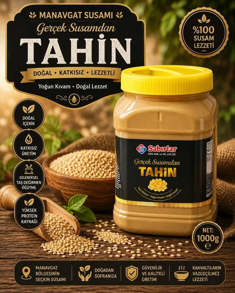 SABIRLAR YERLİ TAHİN NET 1KG (%100 MANAVGAT SUSAMI) ürün görseli 1