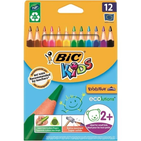 Bic Kids Evolutıon Üçgen Boya Kalemi 12 Li ürün görseli 1