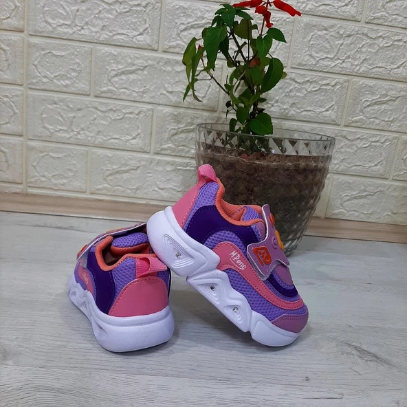 M.P. One 3229 Lila Cırtlı Işıklı Kız Çocuk Bebe Spor ürün görseli 1