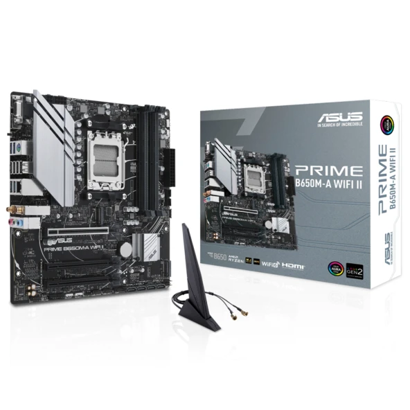ASUS PRIME B650M-A WIFI II Soket AM5 AMD B650 DDR5 6400 MHz(O.C) mATX Anakart ürün görseli 1