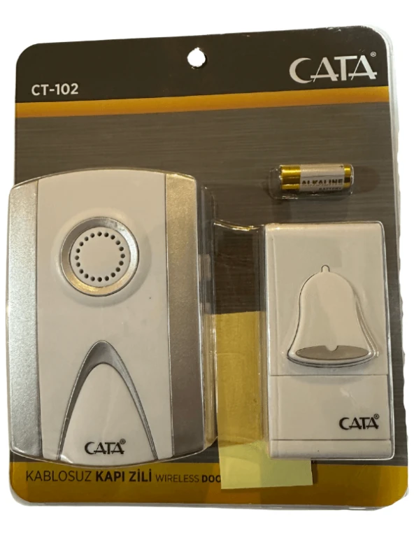 Cata Ct-102 Kablosuz Kapı Zili (Gri Kenarlı) ürün görseli 1