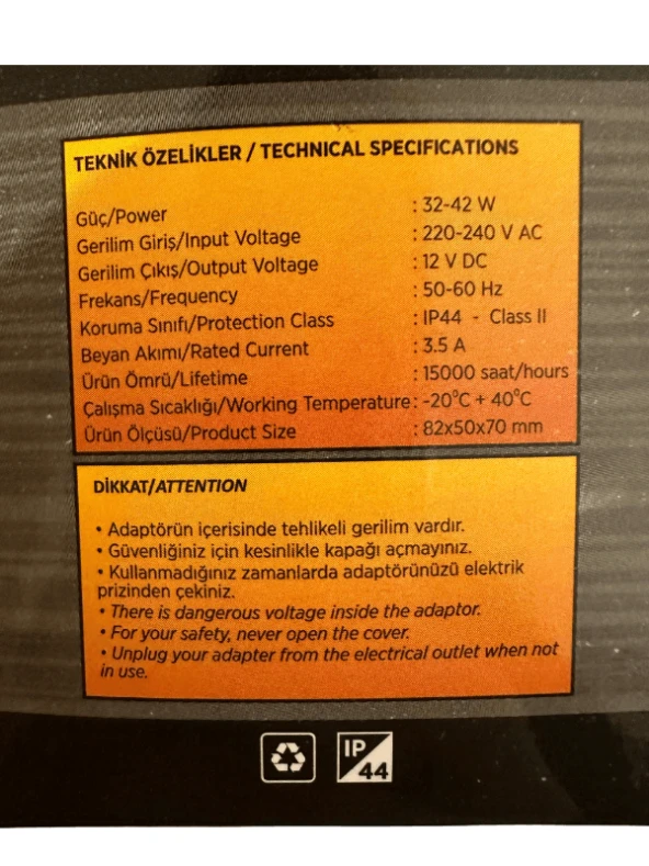 Cata CT-2552 3.5 Amper 220V Fişli Adaptör - Resim 2