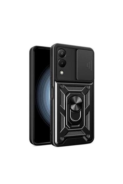 Gpack Vivo Y17S Kılıf Tank Aramid Sürgülü Vega YüzüklüNano ürün görseli 1