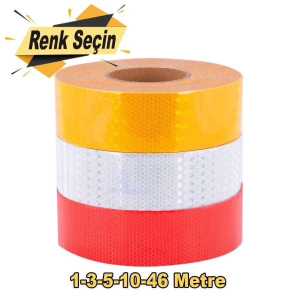 Reflektörlü Reflektif Fosforlu Şerit Bant Bandı 1-5-10 Metre Seç ürün görseli 1