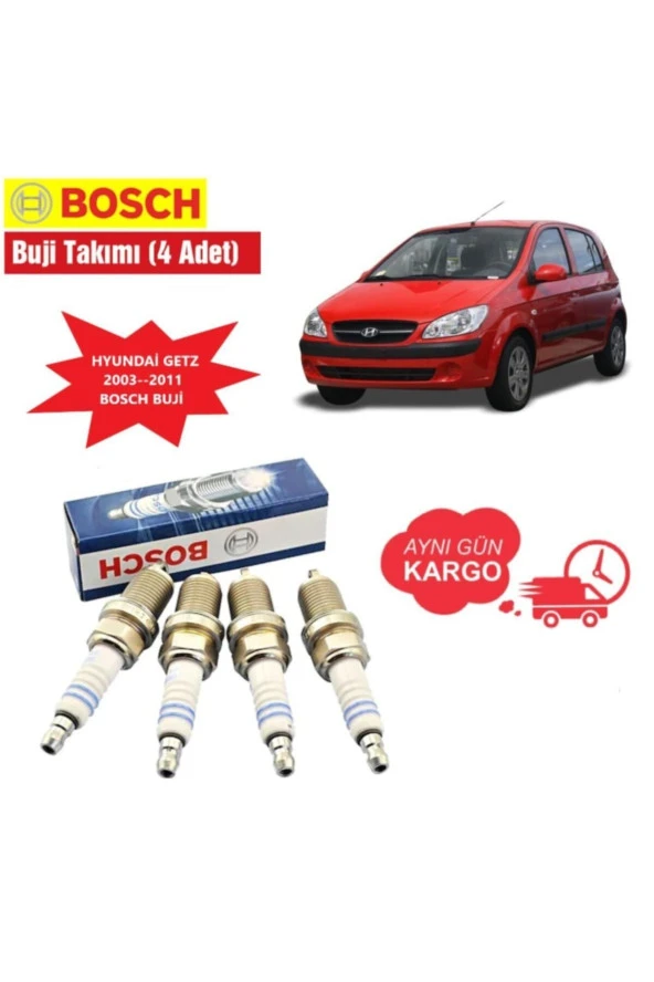 FESAN  Hyundai Getz 1.3 / 1.4 Bosch Buji Takımı 2003--2011 Fr8dcx+ 4 Adet ürün görseli 1