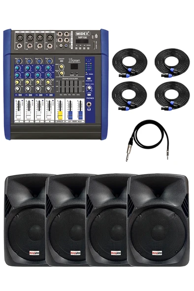 Lastvoice Bronz Paket-2 Profesyonel Ses Sistemi Mikser Hoparlör Ekipman Seti ürün görseli 1