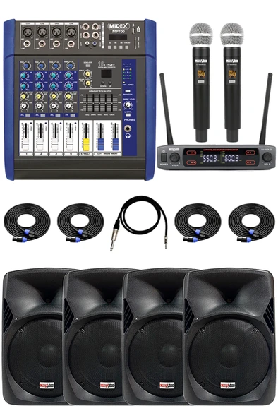 Lastvoice Bronz Paket-3 Profesyonel Ses Sistemi Mikser Hoparlör Ekipman Seti ürün görseli 1