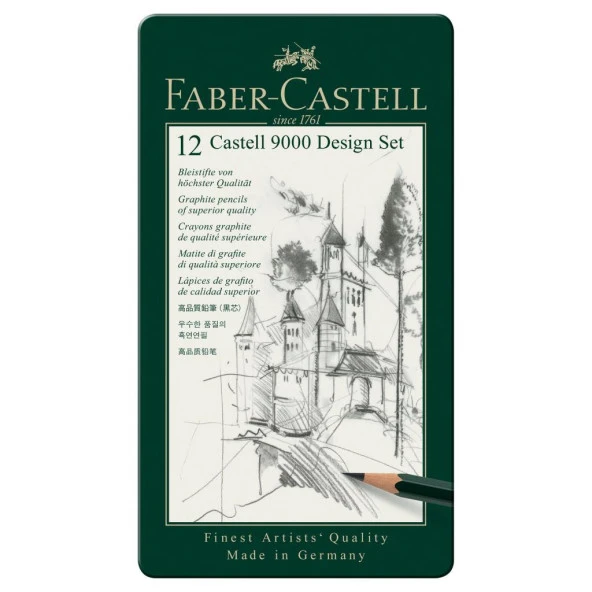 Faber Castell 9000 Dereceli Kurşun Kalem 12li Seti Design Set ürün görseli 1