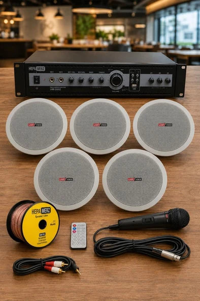 Lastvoice Maxx Paket-2 Tavan Hoparlörü ve 3 Bölgeli Anfi Ses Sistemi Paketi (Full Set) ürün görseli 1