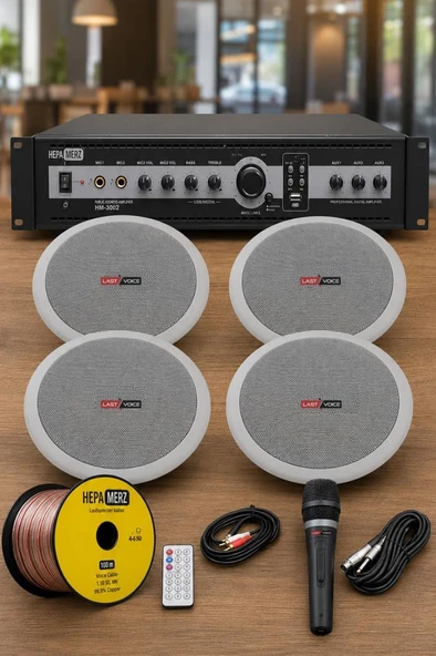 Lastvoice Maxx Paket-1 Tavan Hoparlörü ve 3 Bölgeli Anfi Ses Sistemi Paketi (Full Set) ürün görseli 1