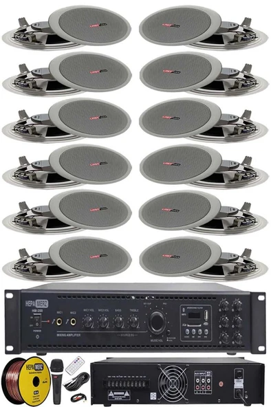 Lastvoice Maxx Paket-6 Tavan Hoparlörü ve 6 Bölgeli Anfi Ses Sistemi Paketi (Full Set) ürün görseli 1
