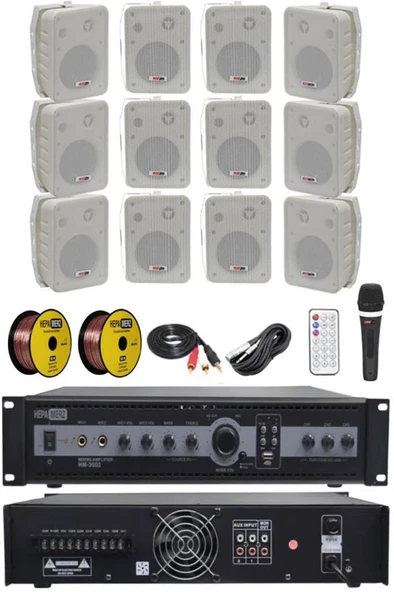 Lastvoice High Voice Paket-5 Bölgeli Anfi ve Duvar Hoparlör Ses Anons Sistemi Seti ürün görseli 1