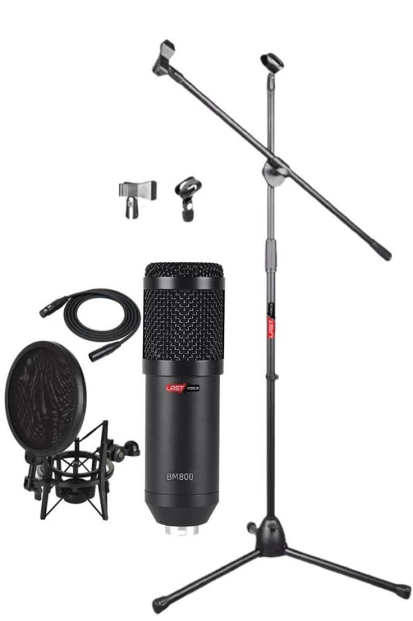 Lastvoice BM800 Mikrofon + Stand + Sh-101 Shock Mount Filtre Set ürün görseli 1