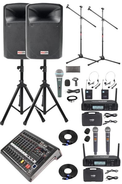 Midex Extreme Paket-3 Mixer Hoparlör Mikrofon Full Ses Sistemi Seti ürün görseli 1