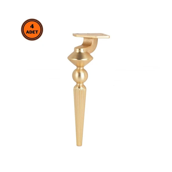 4 Adet Tuva Lüx Metal Ayak 16 cm Mat Altın Mobilya Koltuk Ayağı ürün görseli 1