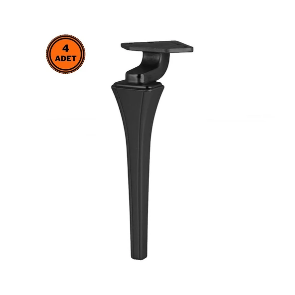 4 Adet Venüs Lüx Metal Ayak 21 cm Mat Siyah Mobilya Koltuk Ayağı ürün görseli 1