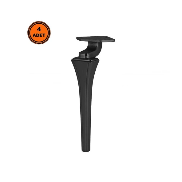 4 Adet Venüs Lüx Metal Ayak 16 cm Mat Siyah Mobilya Koltuk Ayağı ürün görseli 1