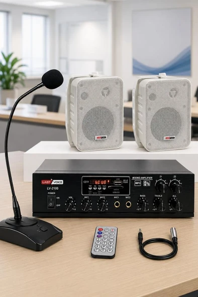 Lastvoice Large Paket-1 Hoparlör ve Anfi Anons Ses Sistemi Seti ürün görseli 1