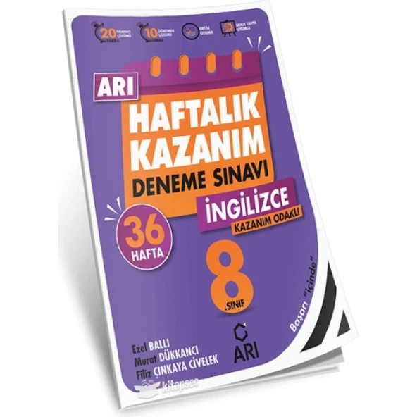Arı Yayıncılık 8. Sınıf İngilizce Haftalık Kazanım Deneme Sınavı ürün görseli 1