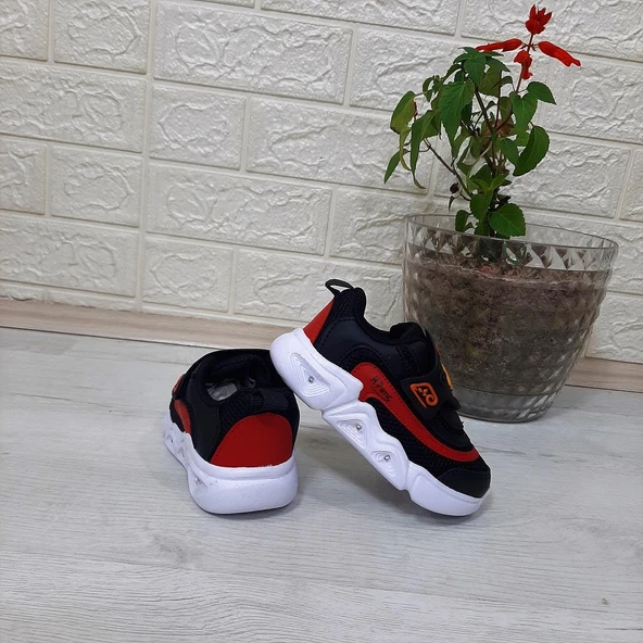 M.P. One 3229 Siyah Cırtlı Işıklı Erkek Çocuk Bebe Spor ürün görseli 1