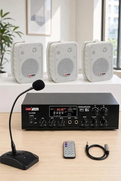 Lastvoice Large Paket-2 Hoparlör ve Anfi Anons Ses Sistemi Seti ürün görseli 1