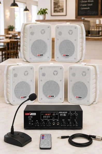 Lastvoice Large Paket-4 Hoparlör ve Anfi Anons Ses Sistemi Seti ürün görseli 1