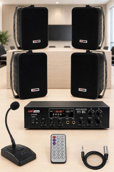 Lastvoice Black Large Paket-3 Hoparlör ve Anfi Anons Ses Sistemi Seti ürün görseli 1
