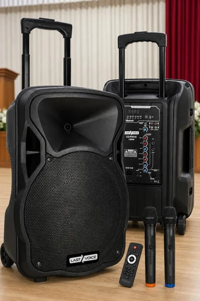 Lastvoice LS-P1915EE Portatif Taşınabilir Mikrofonlu Seyyar Ses Sistemi 15 İNÇ 1200 WATT ürün görseli 1