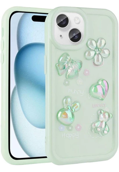 iPhone 14 Uyumlu Kılıf Kabartma Figürlü Parlak Toys Silikon Kapak ürün görseli 1