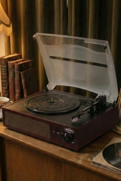 Midex Mtx-303 Nostaljik Pikap Plak Çalar (Şarjlı Bluetooth Aux Hoparlörlü 3 Devir) İğne Dahil ürün görseli 1