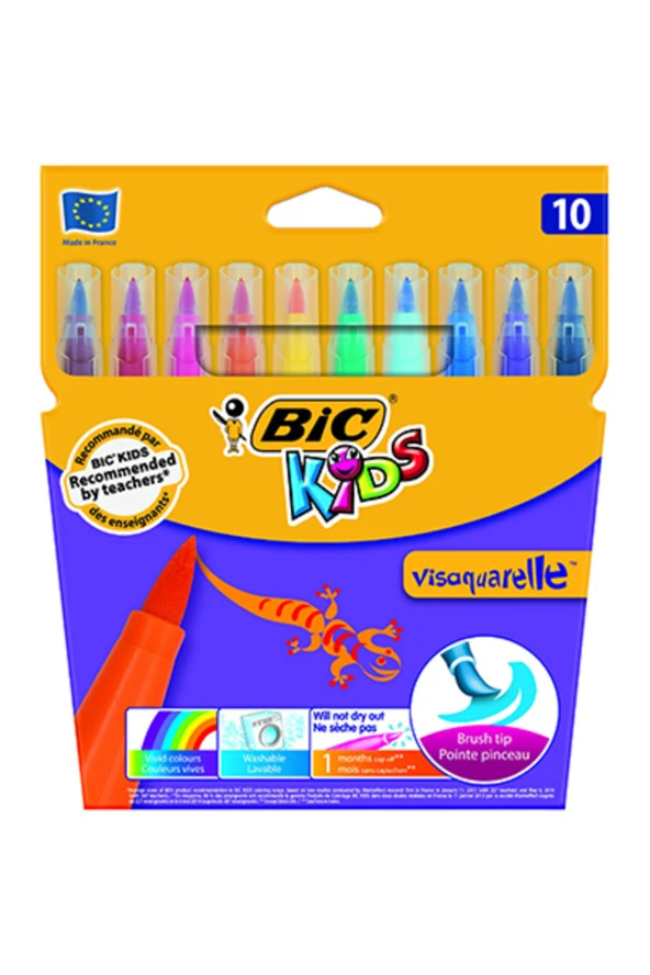 Bic Kids Visaquarelle Fırça Uçlu Keçeli Boya Kalemi 10 Renk ürün görseli 1