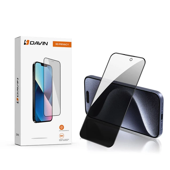 Vendas Apple iPhone 15 Pro Max Davin 5D Privacy Cam Ekran Koruyucu ürün görseli 1