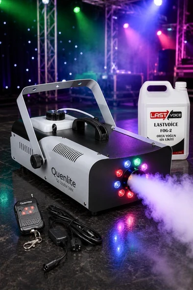 Quenlite QL-2200LK DMX RGB Sis Makinası 2200 Watt DMX Kontrollü LED Işıklı (5 Litre Likitli) ürün görseli 1