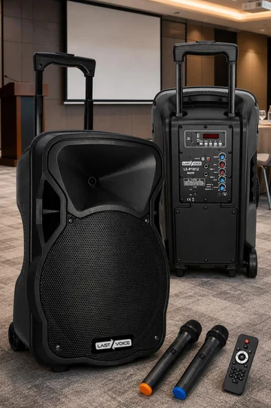 Lastvoice LS-P1912EE Portatif Taşınabilir Mikrofonlu Seyyar Ses Sistemi 12 İNÇ 800 WATT ürün görseli 1