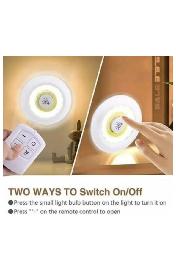 Technomax Geseus Uzaktan Kumandalı Pilli Üçlü Spot Led ürün görseli 1