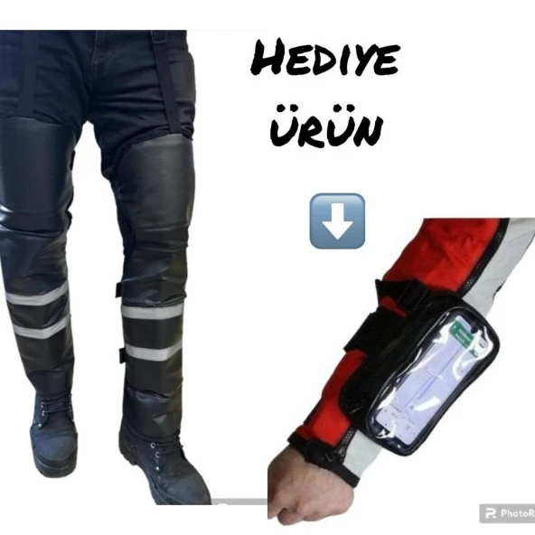 Bike Sky Diz & Bacak Koruma Deri Reflektörlü Yağmur & Rüzgar & Soğuğa Karşı bike sky ( TELEFON TUTUCU KOL ÇANTA HEDİYELİ )) ürün görseli 1