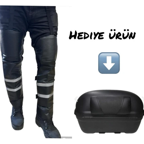 Bike Sky Diz & Bacak Koruma Deri Reflektörlü Yağmur & Rüzgar & Soğuğa Karşı bike sky (( MOTOSİKLET SIRT DAYAMA HEDİYELİ )) ürün görseli 1