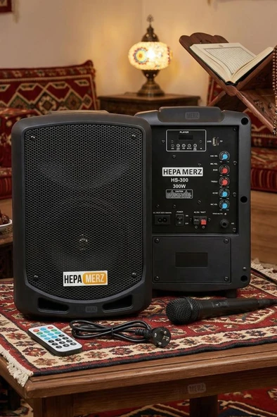 Hepa Merz 300W Şarjlı Portatif Seyyar Mikrofonlu Mevlüt Amfisi 6.5 İNÇ (HS-300) ürün görseli 1
