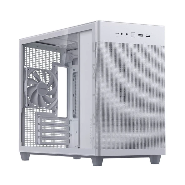 ASUS PRIME AP201 1x120mm Fanlı USB 3.2 Beyaz Temperli Camlı Small Tower mATX Kasa ürün görseli 1