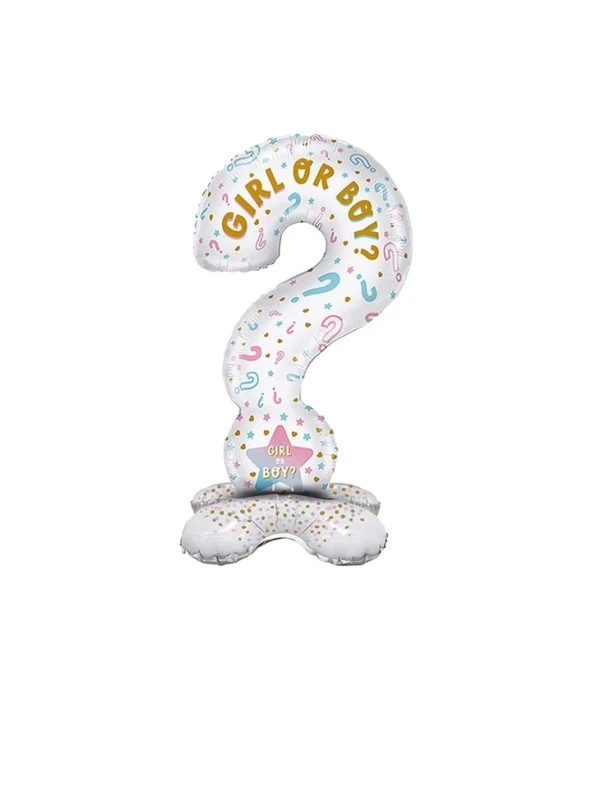 Ayaklı Cinsiyet Soru İşareti Folyo Balon 110x52 cm ürün görseli 1