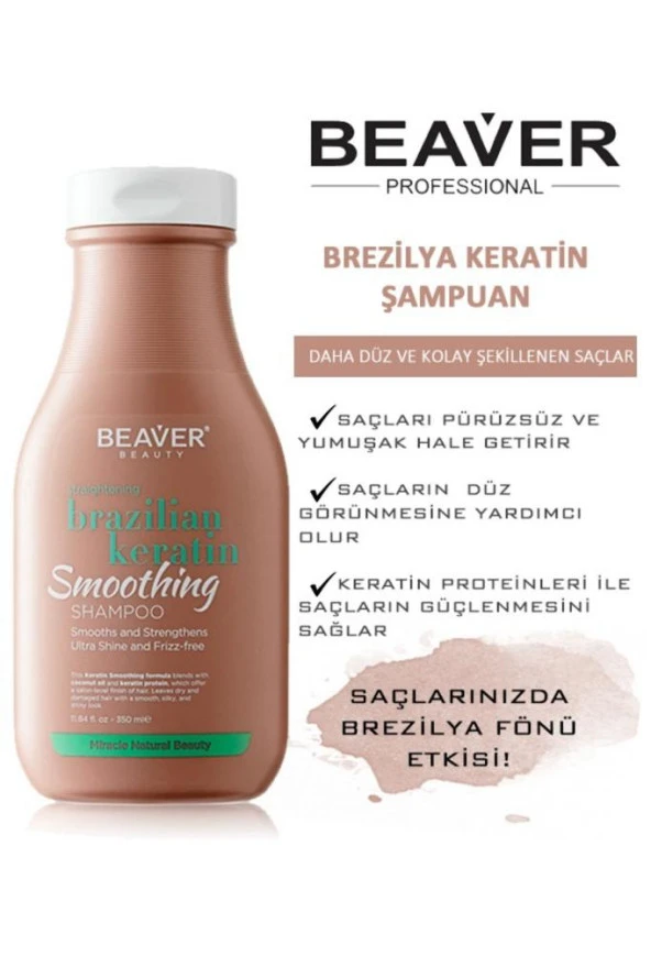 BEAVER BREZILIAN KERATİN SAMPUAN 350 ML ürün görseli 1