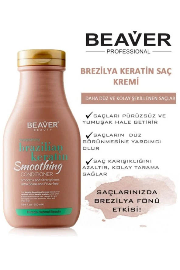 Beaver Brazilian Hindistan Cevizi Yağı ve Keratin Özlü Saç Kremi 350 ml ürün görseli 1