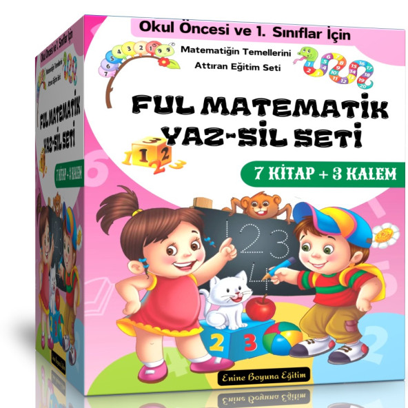 Okul Öncesi ve Birinci Sınıflar İçin FUL Matematik YAZ-SİL Seti (7 Kitap+3 Kalem) ürün görseli 1